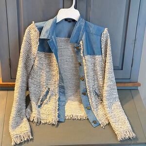 Chic Blue and Gray Women's Blazer